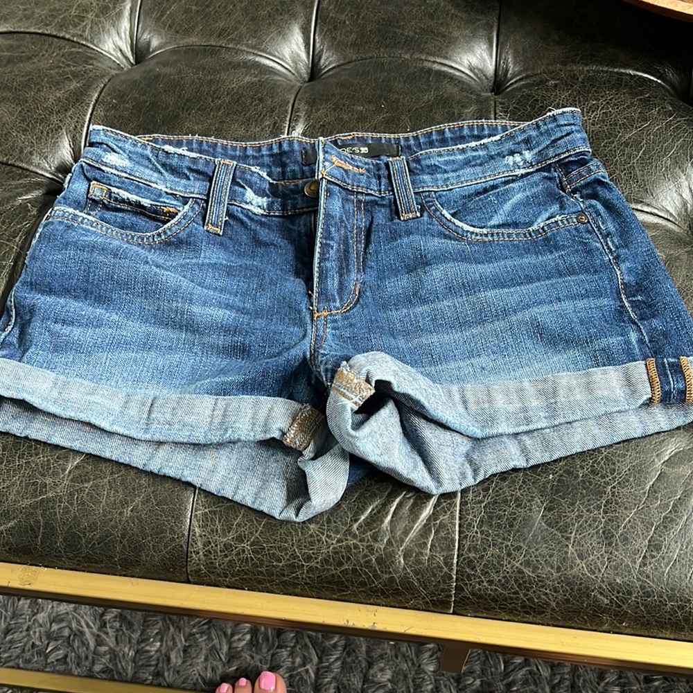 Joes denim shorts. Distressed color